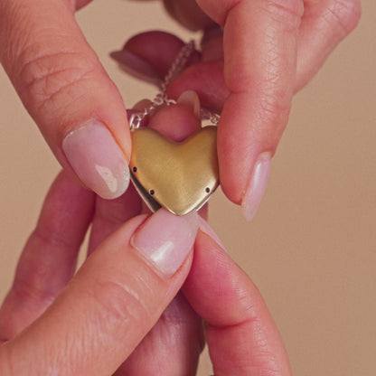 Inside My Heart Hidden Message Necklace-scalloped (Sterling Silver & Gold Plated)