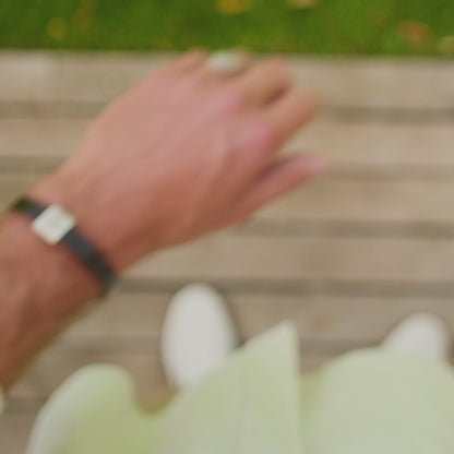 Equitable Leather Cross Bracelet (Black)