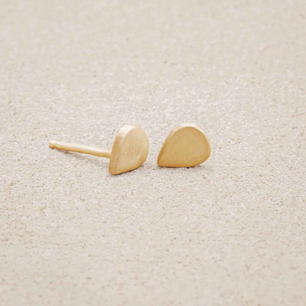 Raindrop Stud Earrings (14K Solid Gold)