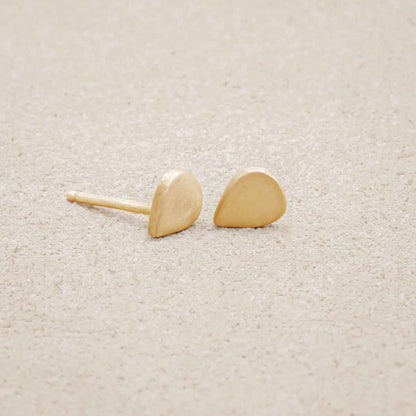 Raindrop Stud Earrings (14K Solid Gold)