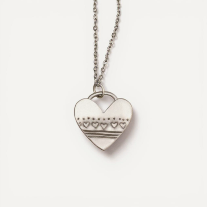 Row of Hearts Necklace (Pewter)