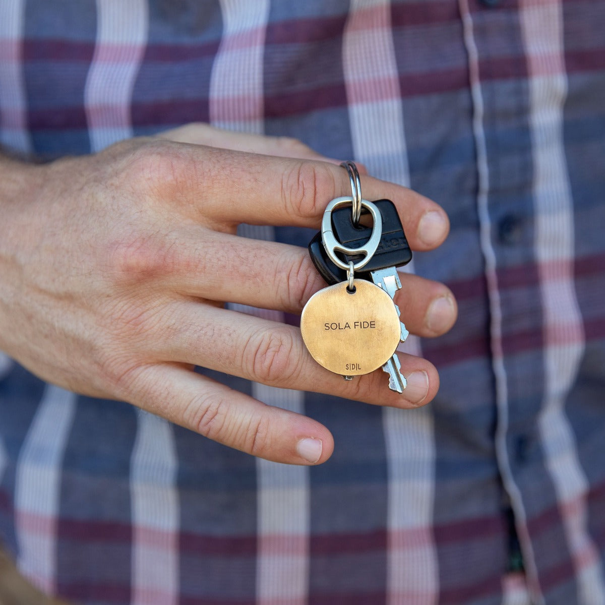 Roman Cross Coin Key Ring (Brass)