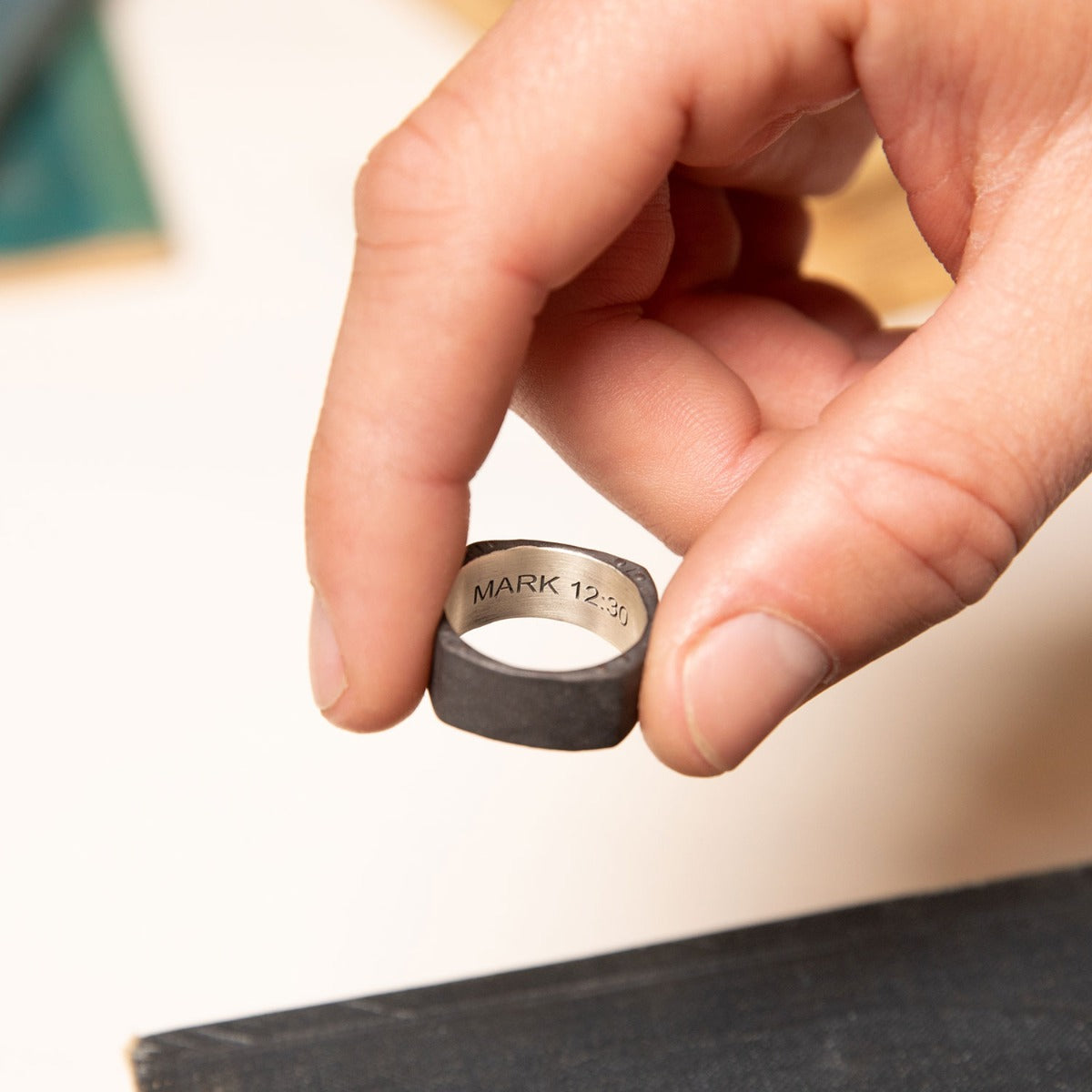 Strong + True Ring (Silver Sterling & Black)