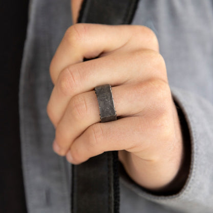 Strong + True Ring (Silver Sterling & Black)