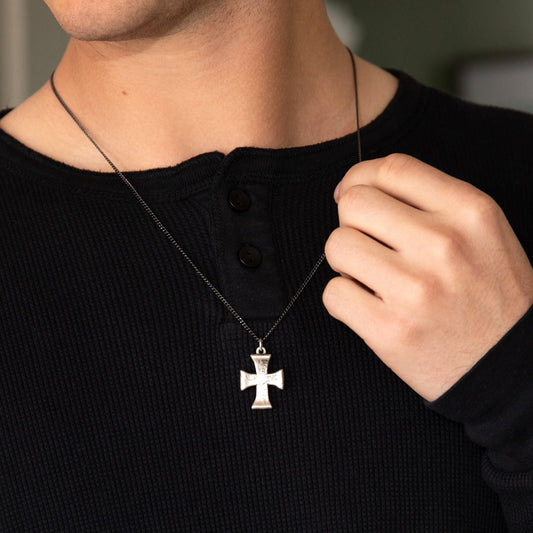 Flourish Cross Necklace (Sterling Silver)