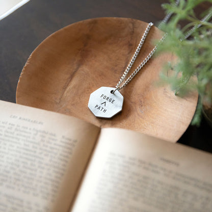 Forge a Path Hex Tag Necklace (Pewter)