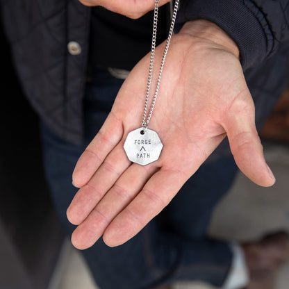 Forge a Path Hex Tag Necklace (Pewter)