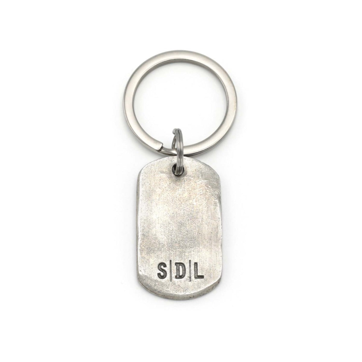 Live Brave Dog Tag Key Ring (Pewter)