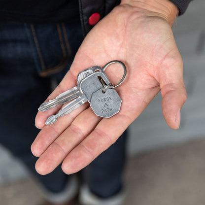 Forge a Path Hex Tag Key Ring (Pewter)