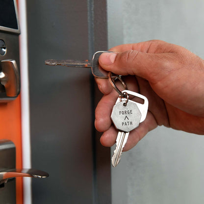 Forge a Path Hex Tag Key Ring (Pewter)
