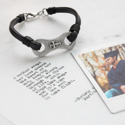 Linked Together Cross Bracelet (Black)