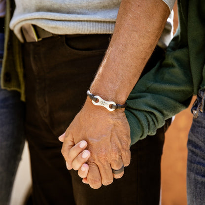 Linked Together Cross Bracelet (Black)