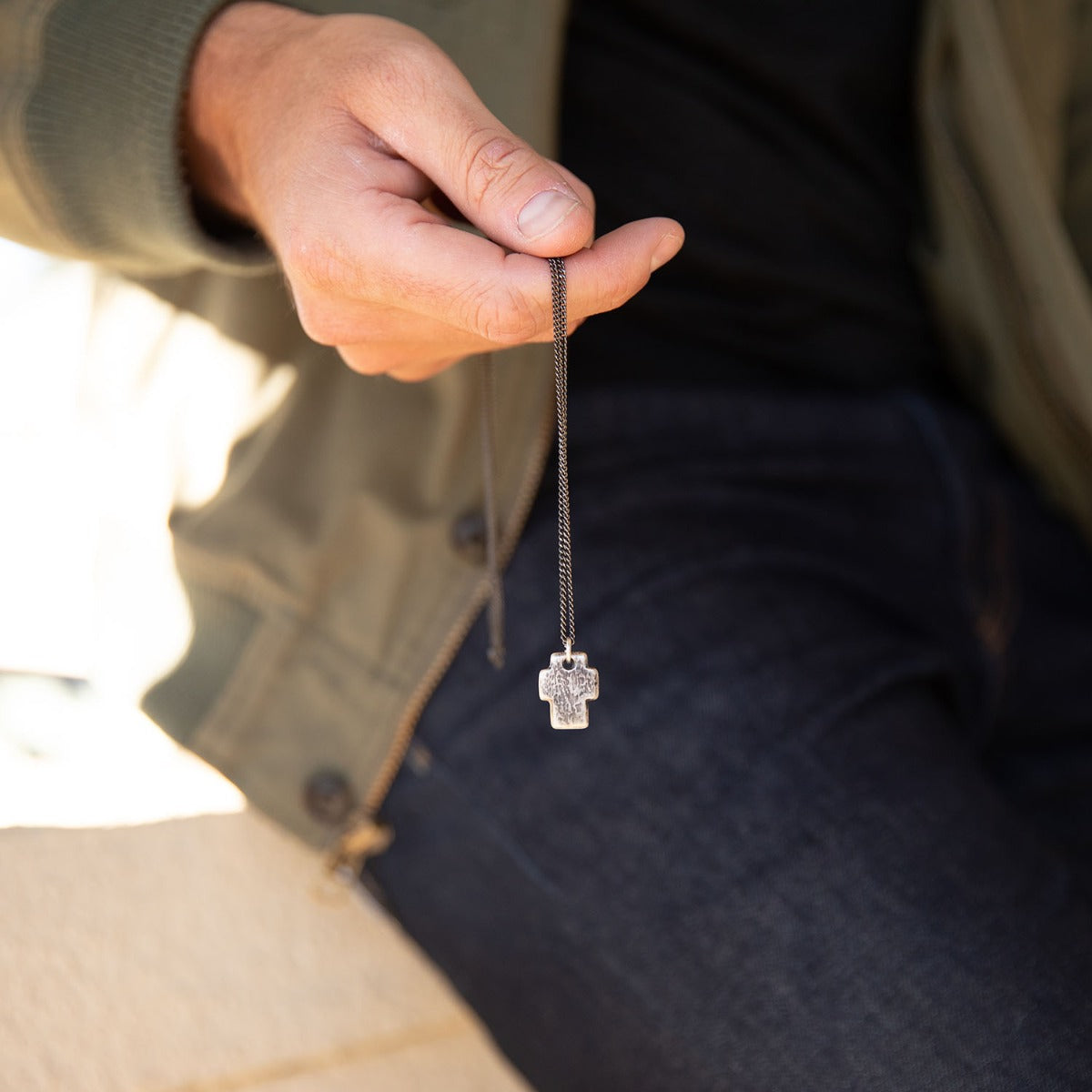 Endure Cross Necklace (Antiqued Sterling Silver)