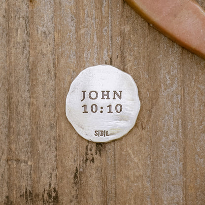 John 10:10 Pocket Token (Sterling Silver)