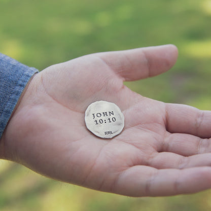 John 10:10 Pocket Token (Sterling Silver)