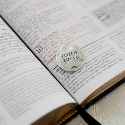 John 10:10 Pocket Token (Sterling Silver)