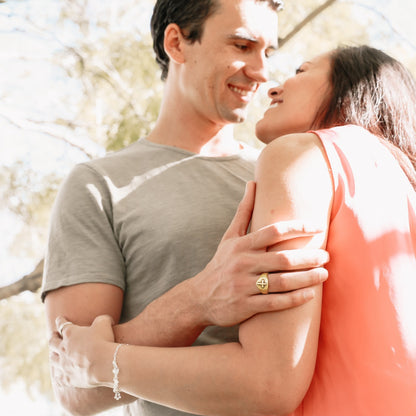 Faith Hope & Love Cross Signet Ring (14K Solid Gold)