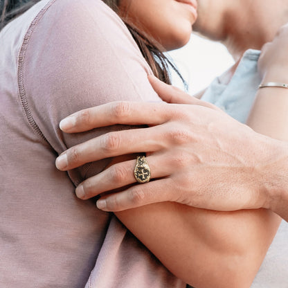 Ancient Cross Signet Ring (10K Solid Gold)