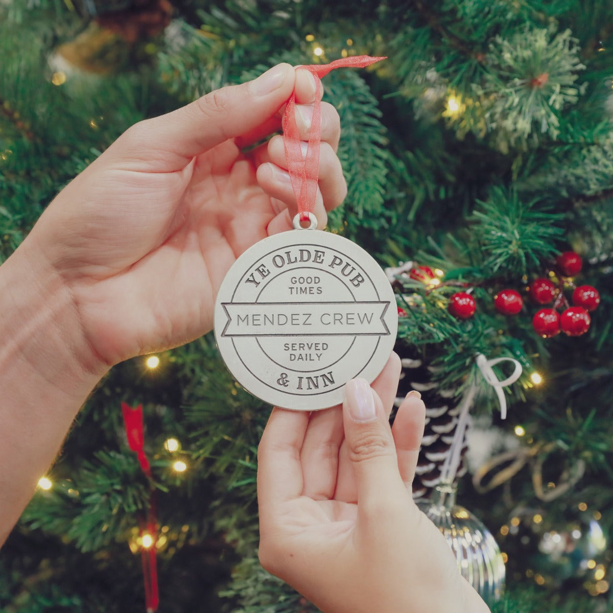 Relax and Enjoy Pub Coaster Ornament (Pewter)