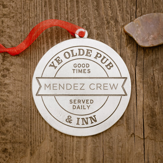 Relax and Enjoy Pub Coaster Ornament (Pewter)