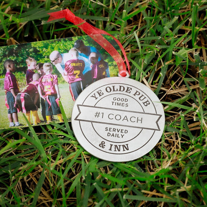 Relax and Enjoy Pub Coaster Ornament (Pewter)