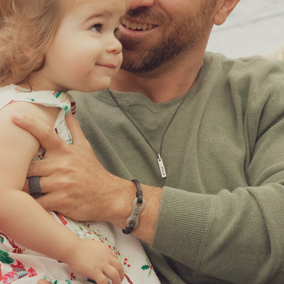 Linked Together Cross Bracelet (Black)