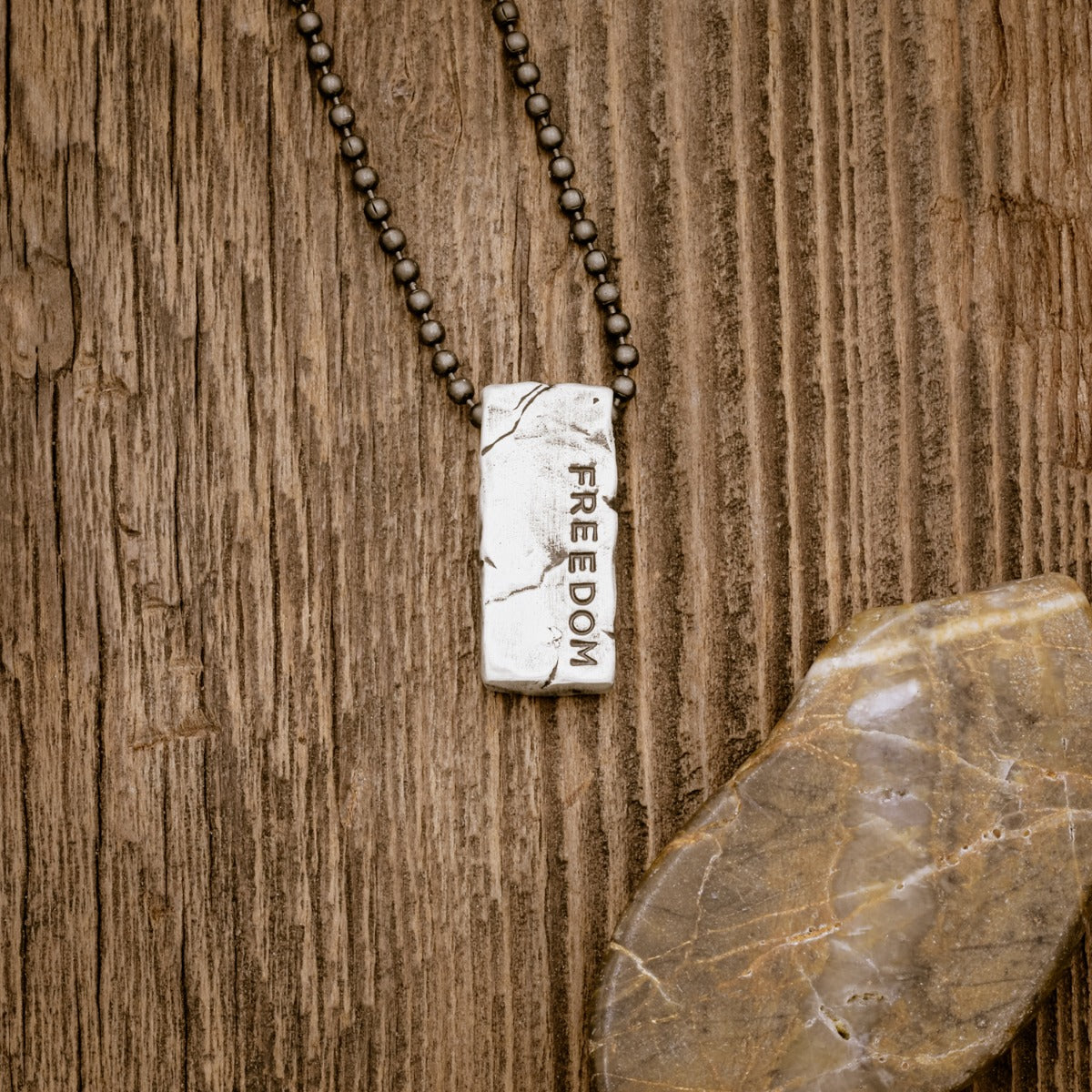 Word Of The Year Necklace - 1 Side (Antiqued Sterling Silver)