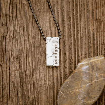 Word Of The Year Necklace - 1 Side (Antiqued Sterling Silver)