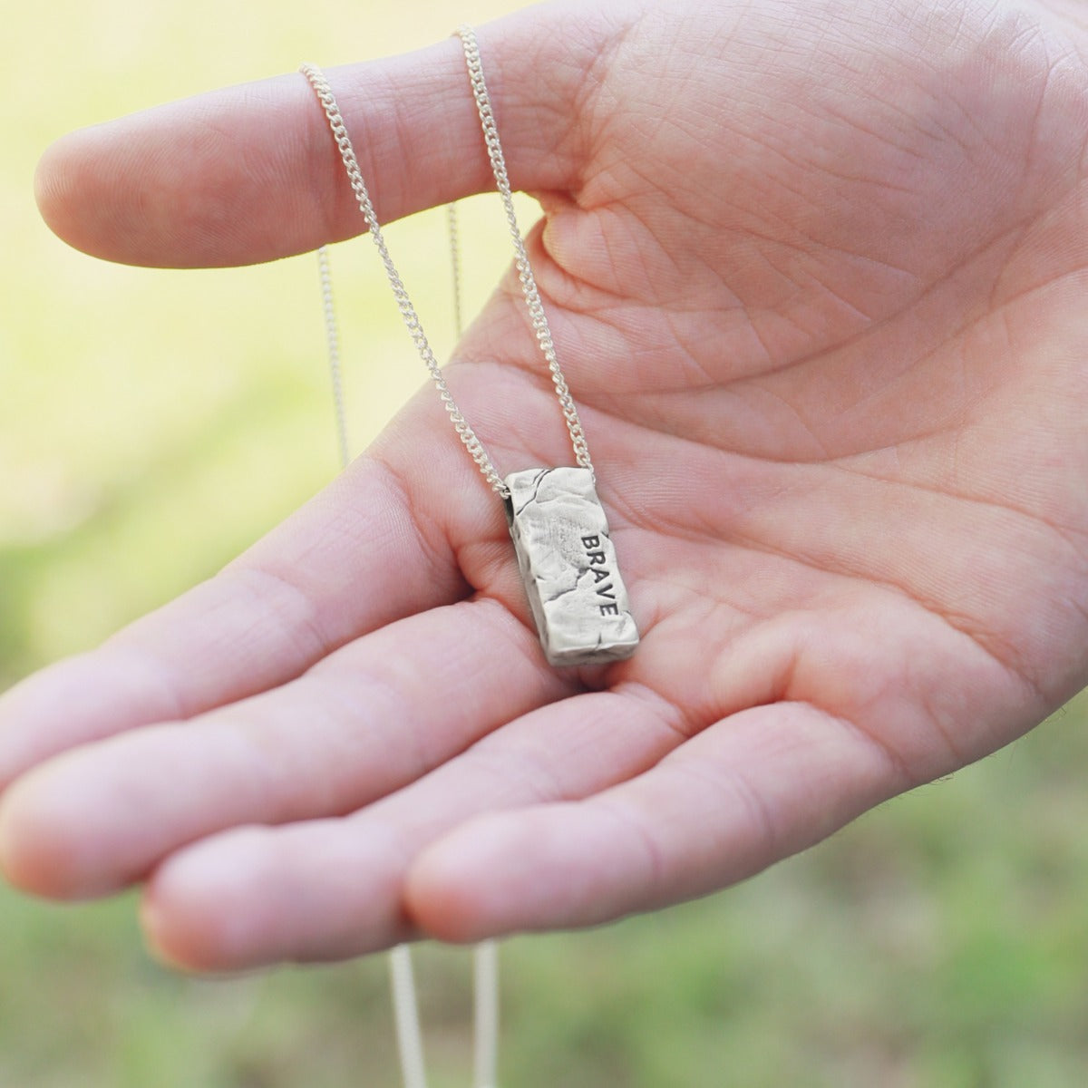 Word Of The Year Necklace - 1 Side (Antiqued Sterling Silver)