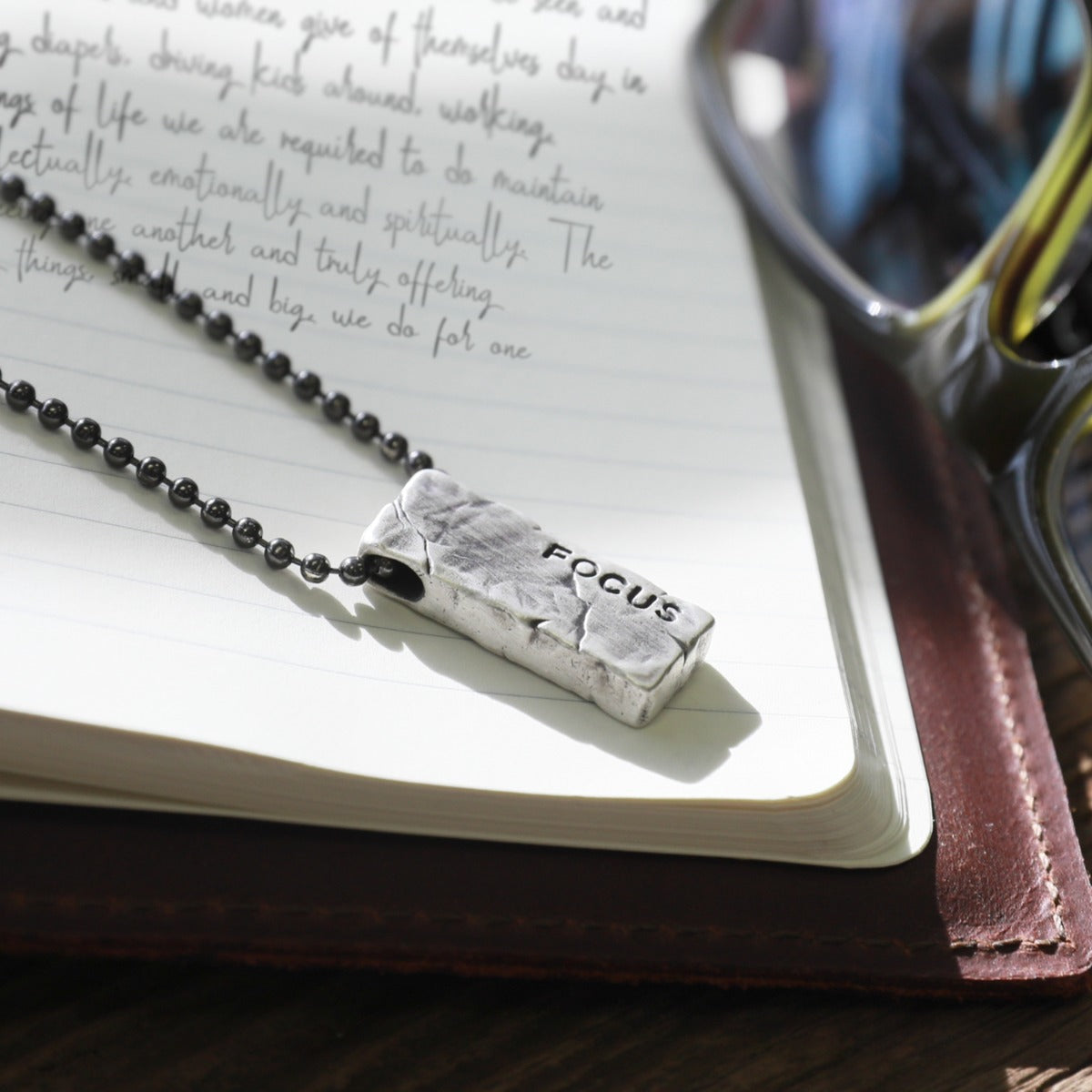 Word Of The Year Necklace - 1 Side (Antiqued Sterling Silver)