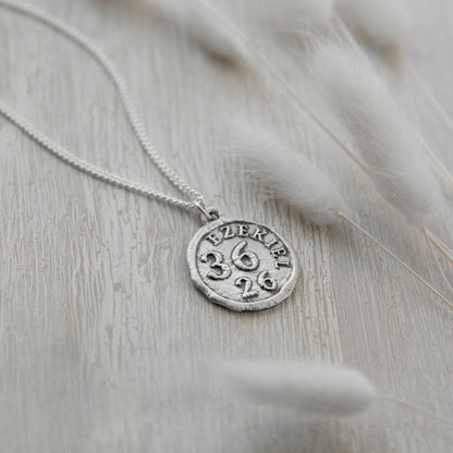 Ezekiel 36:26 Coin Necklace (Sterling Silver)