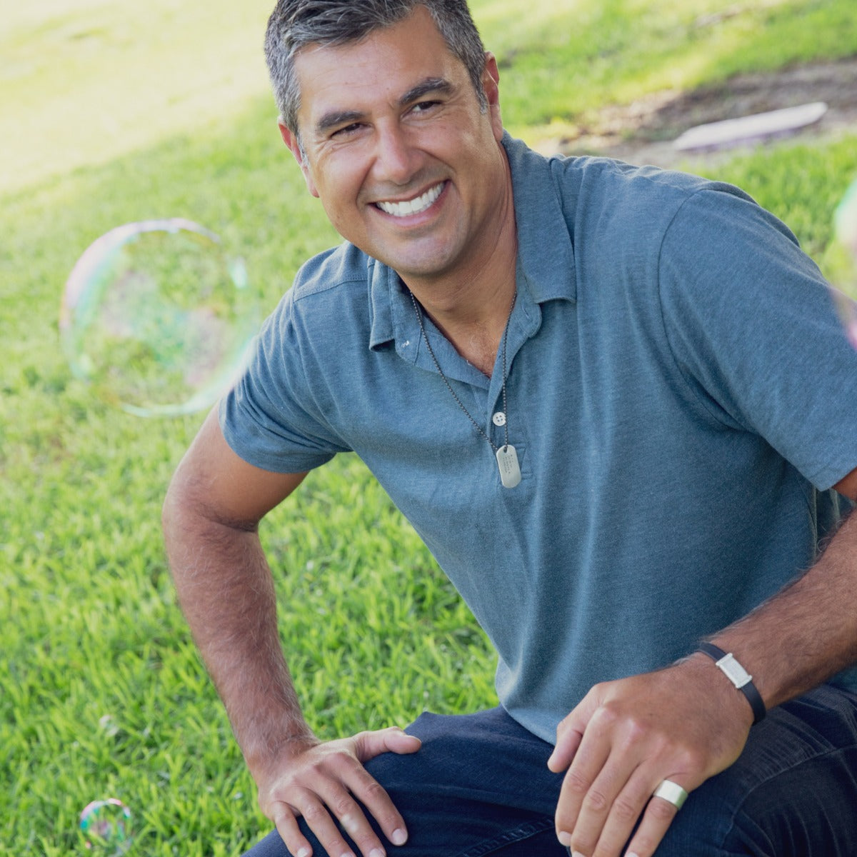 Lasting Bond Dog Tag Necklace Large (Sterling Silver)