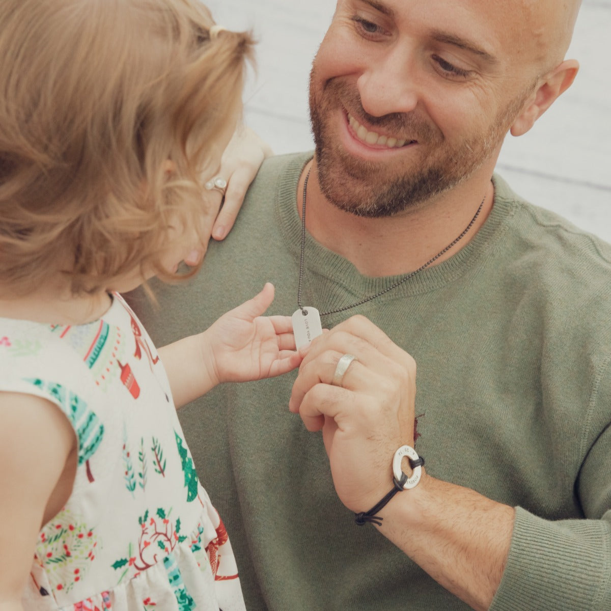 Lasting Bond Dog Tag Necklace Large (Sterling Silver)