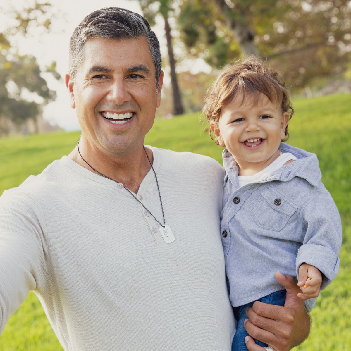Lasting Bond Dog Tag Necklace Large (Sterling Silver)