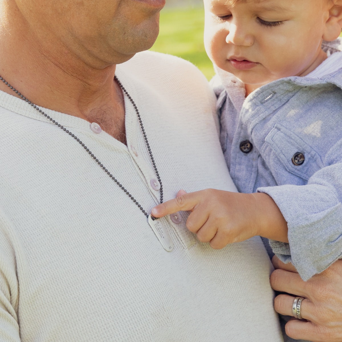 Lasting Bond Dog Tag Necklace Large (Sterling Silver)