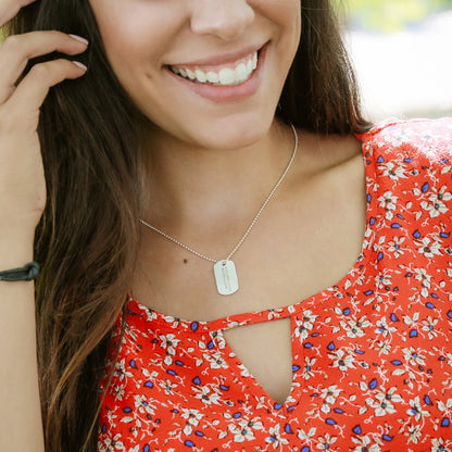 Lasting Bond Dog Tag Necklace Small (Sterling Silver)