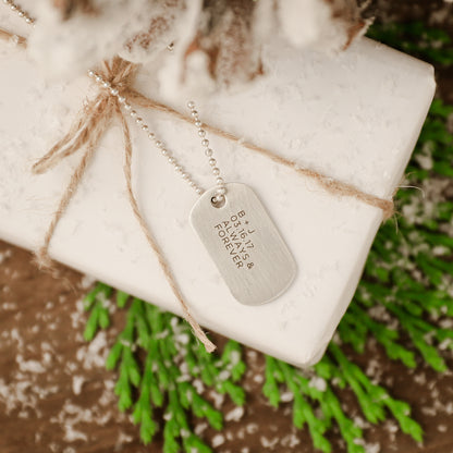 Lasting Bond Dog Tag Necklace Small (Sterling Silver)