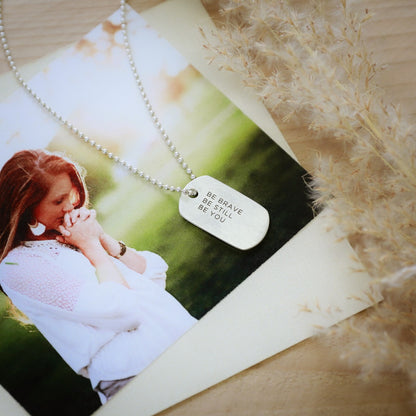 Lasting Bond Dog Tag Necklace Small (Sterling Silver)