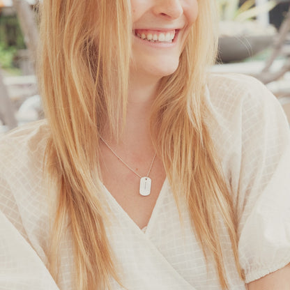 Lasting Bond Dog Tag Necklace Small (Sterling Silver)