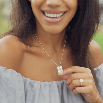 Lasting Bond Dog Tag Necklace Small (Sterling Silver)