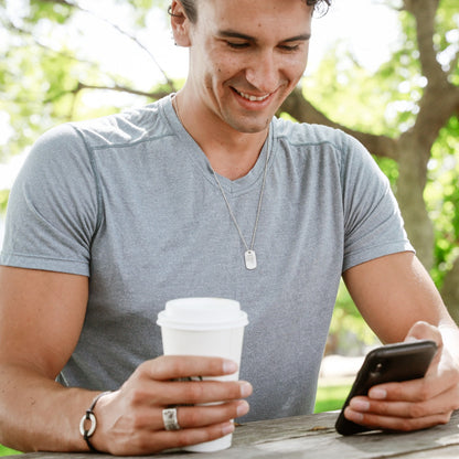 Lasting Bond Dog Tag Necklace Small (Sterling Silver)