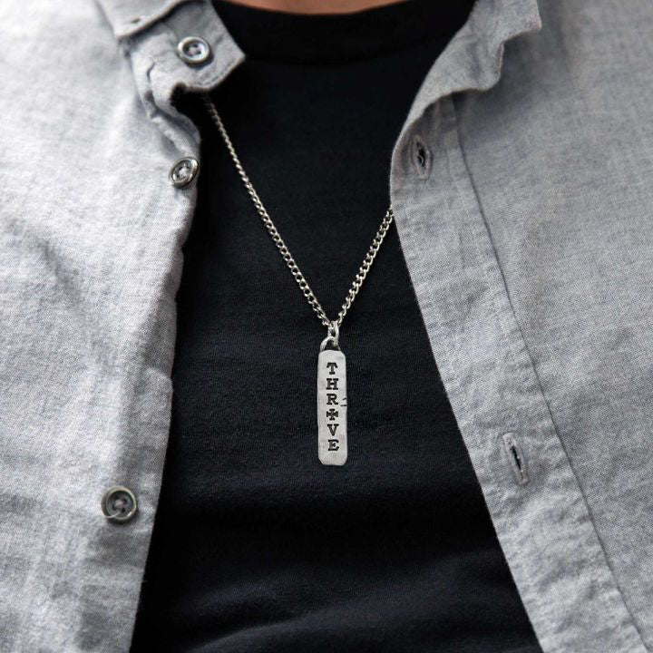 Thrive Tablet Necklace (Pewter)