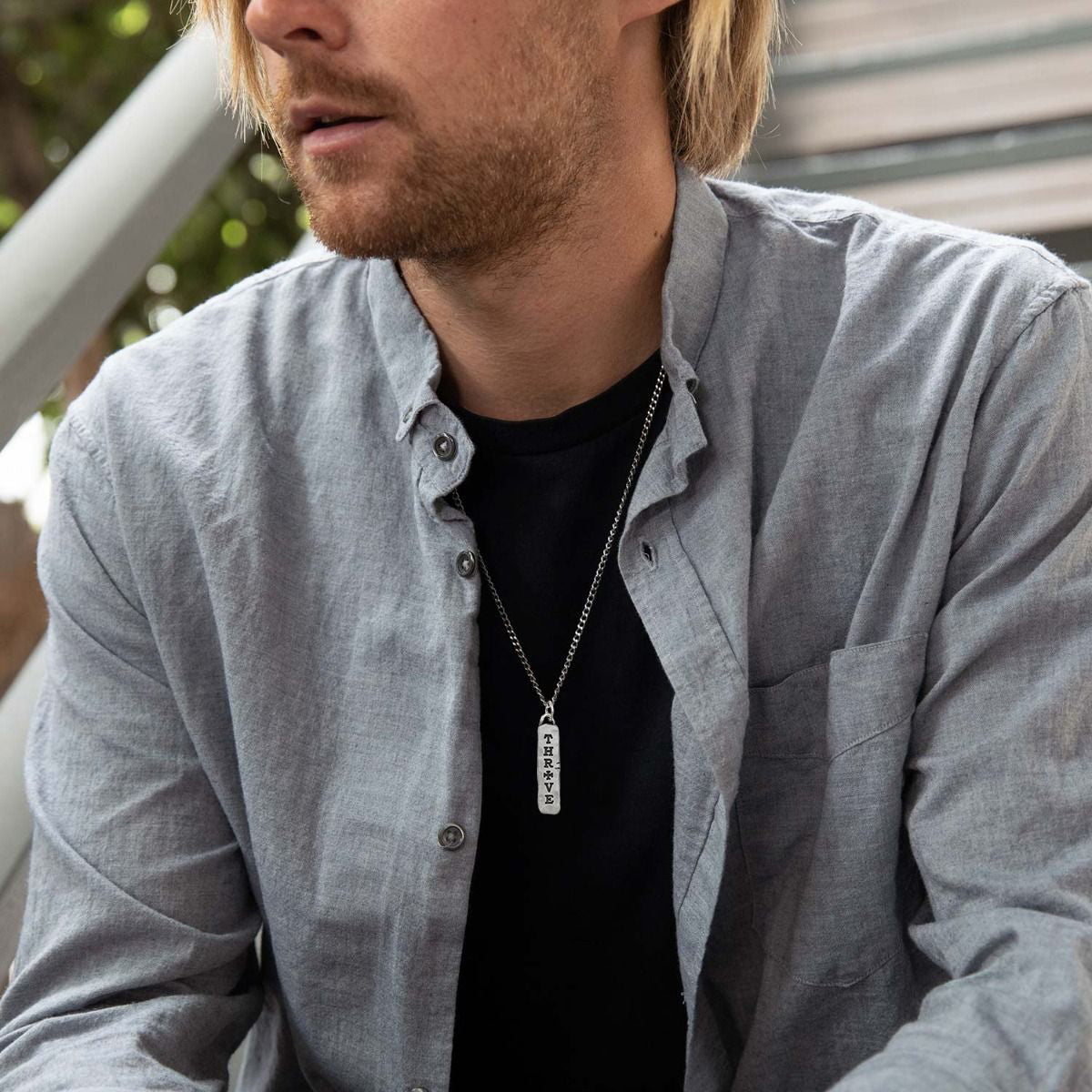 Thrive Tablet Necklace (Pewter)