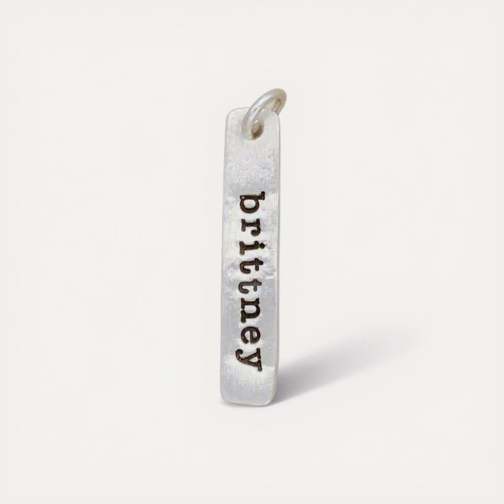 Skinny Tag Charm (Sterling Silver)