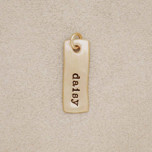 Skinny Wavy Tag (10K Solid Gold)