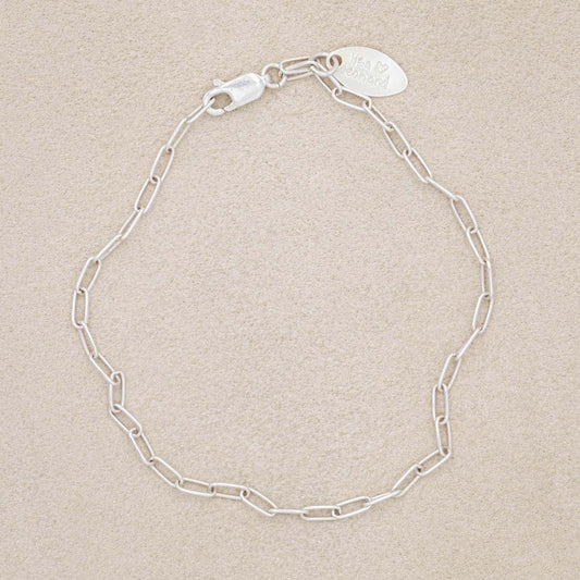 Small Oval Link Bracelet Chain (Sterling Silver)