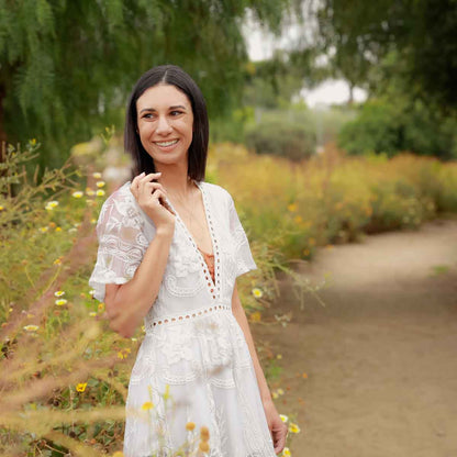 in a field of flowers