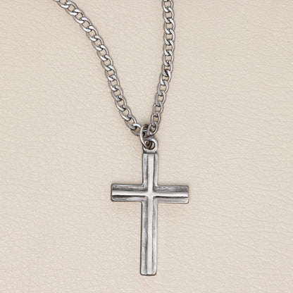 Adopted Cross Necklace (Pewter)
