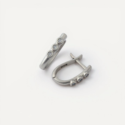 Good Things In Threes 0.12ct Diamond Earrings (Sterling Silver)