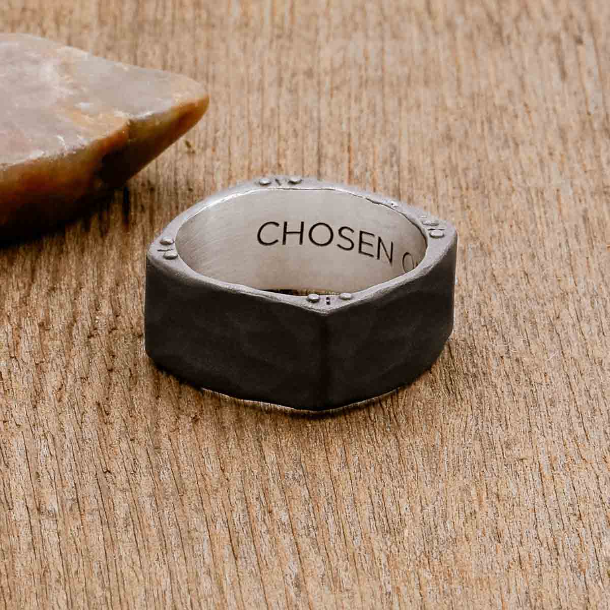 Strong + True Square Ring (Black Sterling) by Lisa Leonard Designs